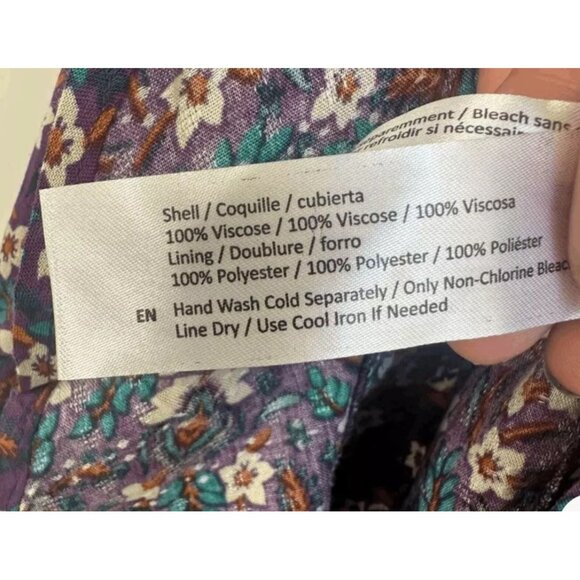 Band of the Free NWT Coraline Purple Floral Crossover Mini Dress Sz Small Womens - Picture 10 of 10